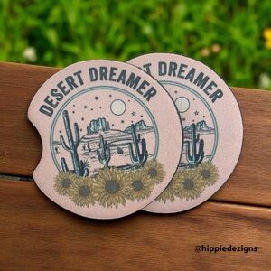 Desert Dreamer Coasters - Pink and Green